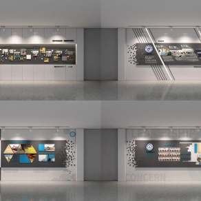 现代文化宣传墙3D模型下载